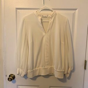 Cream Lace Sleeve Blouse